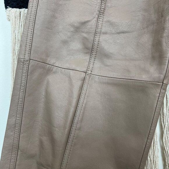 Toffs Women's Leather Taupe Vintage Y2K High Rise Pants Size 6 - Picture 7 of 9